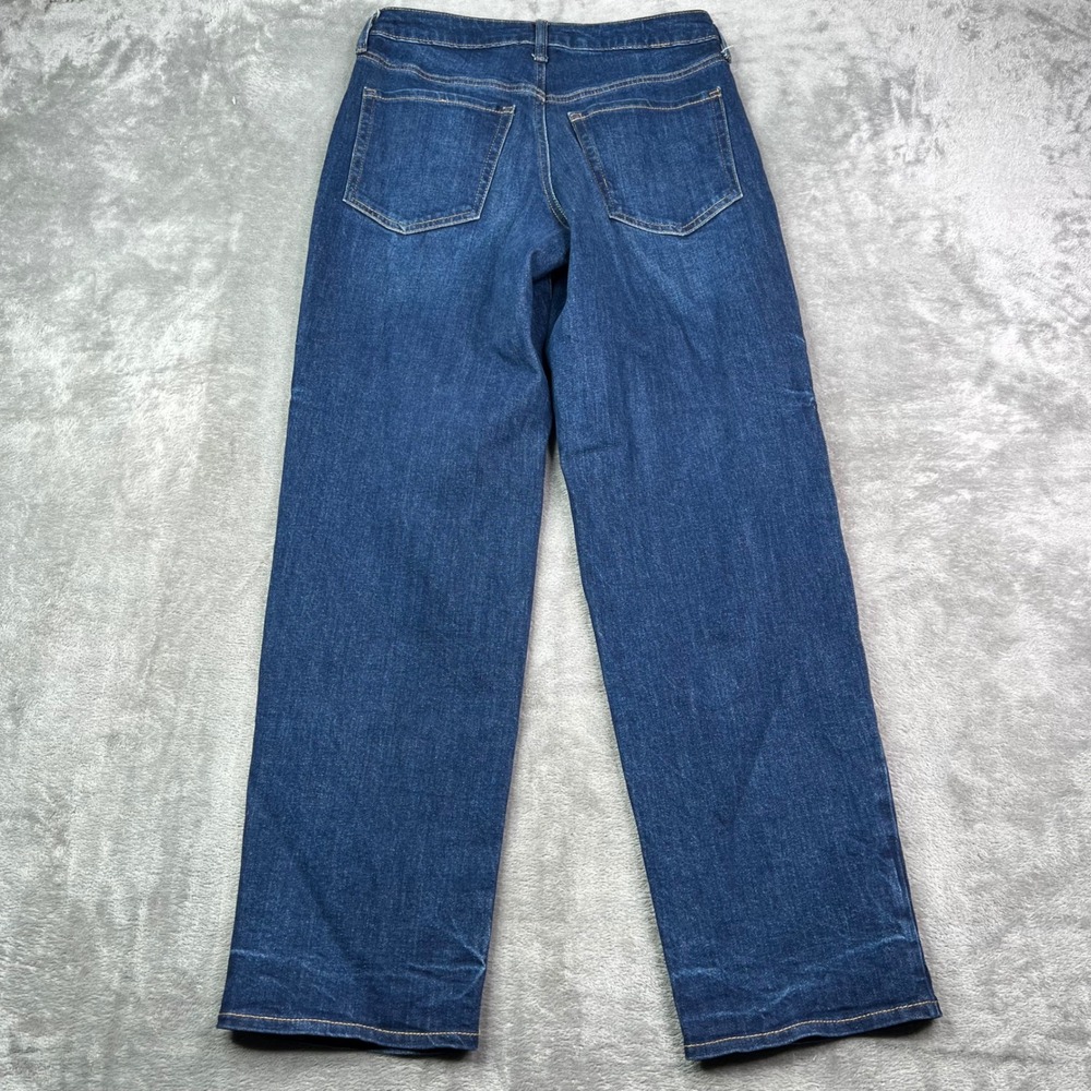 Old Navy O.G. Loose Jeans Womens 4 Dark Wash Solid Stretch High Rise Wide Leg - Picture 2 of 14